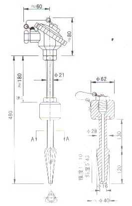 熱套式(shi)熱電偶（熱(re)電阻）産品(pin)結構圖