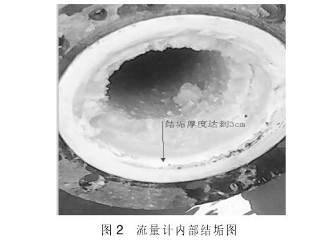 電磁流量(liang)計内部結(jie)垢圖例