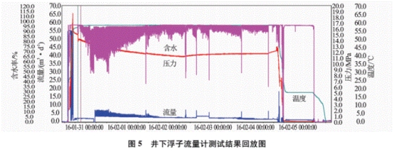 井下浮(fu)子流量計(ji)測試結果(guo)回放圖
