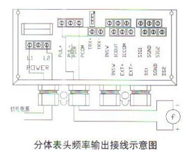 分體(ti)表頭頻率(lü)輸出接線(xian)示意圖