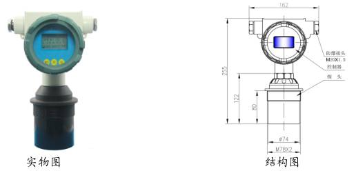 一體(ti)式超(chao)聲波(bo)液位(wei)計防(fang)爆型(xing)圖示(shi)